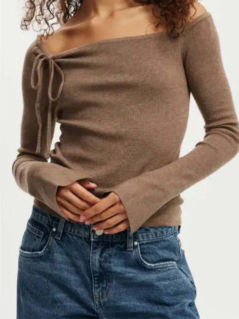 Cotton:On Everfine Asymmetric Long Sleeve
Pullover Color is Mocha size Large